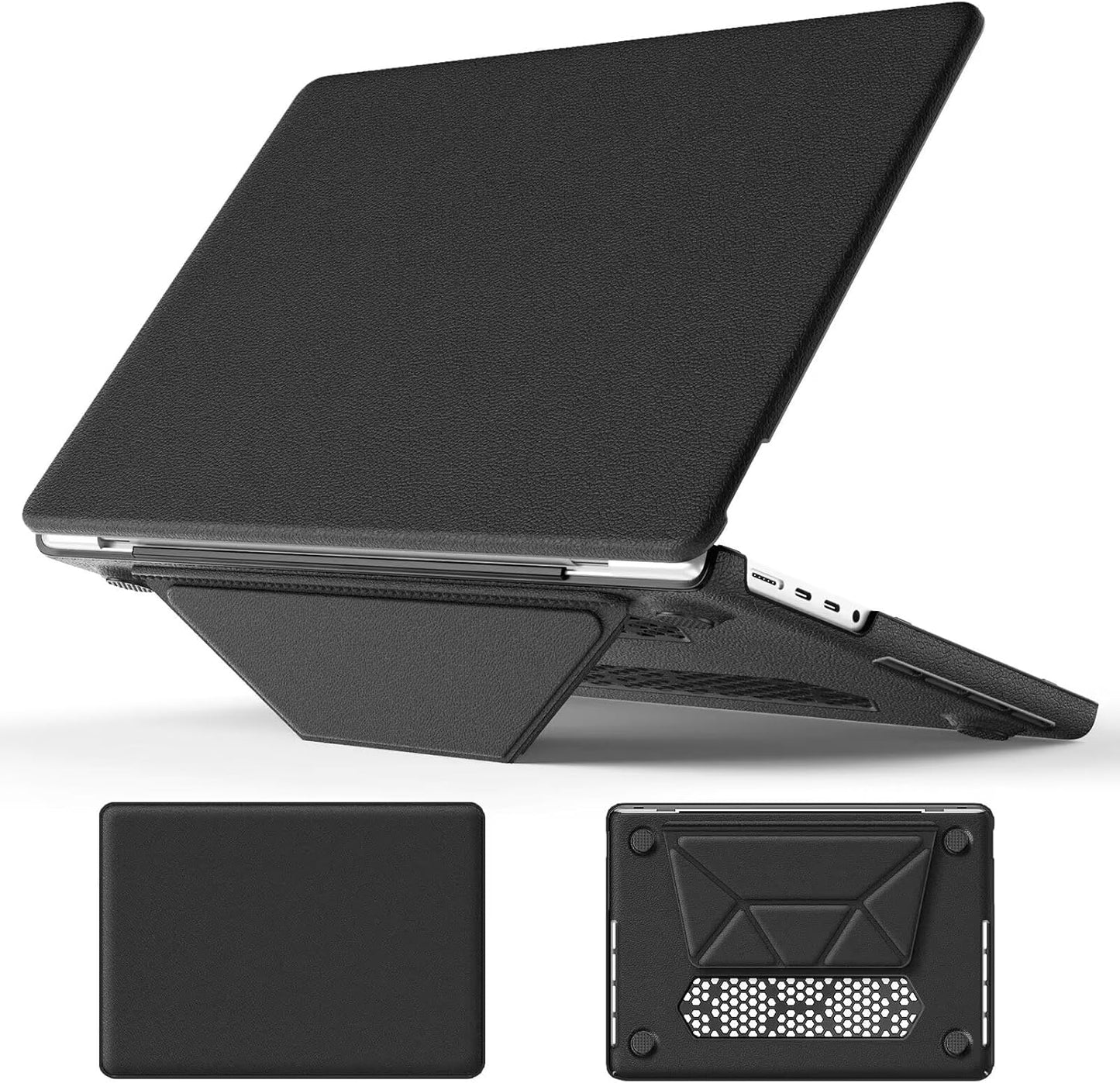 Batianda Premium PU Leather Case for New MacBook Pro 14 in Black