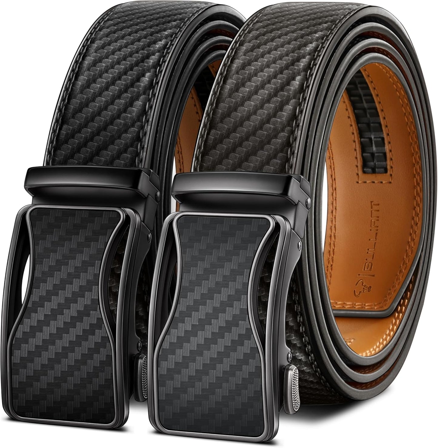 BULLIANT Men Belts 2 Pack Adjustable Ratchet Sliding Design