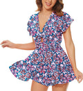 Women's V-Neck Self-Tie Front Romper - Flattering Summer Playsuit