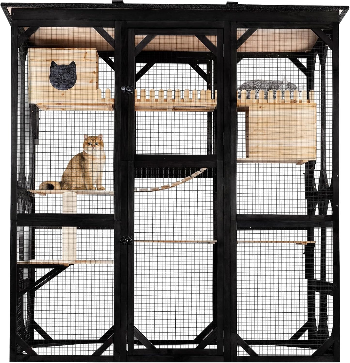 Large Cat Catio Outdoor Enclosure for Multiple Cats - Weatherproof