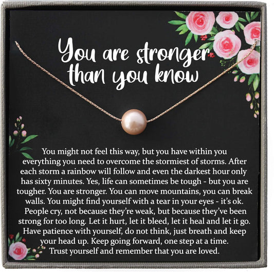 Encouragement Gifts for Woman - 14K Gold Filled Pearl Necklace