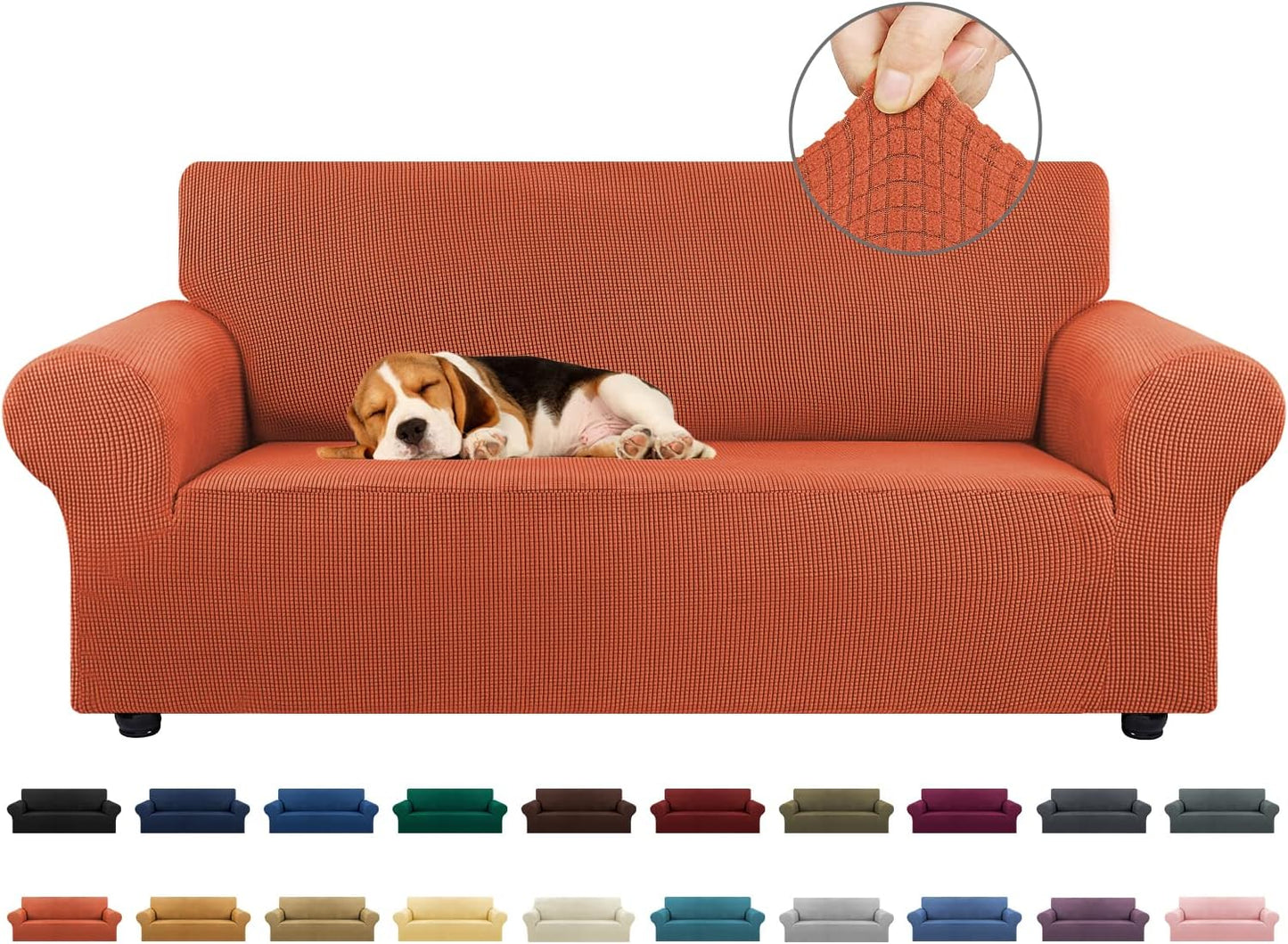 KEKUOU Stretch Loveseat Sofa Cover for 2 Cushion Couch 55-78in