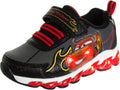 Disney Pixar Cars Boys Black/Red Lighted Sneaker - Comfortable Play