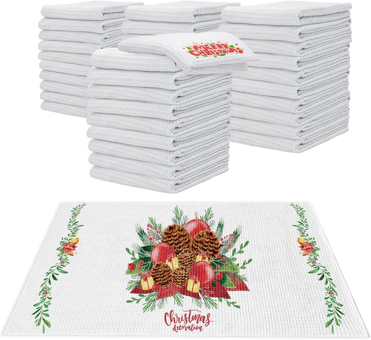 40 Pack Sublimation White Towels for Creative Heat Transfer