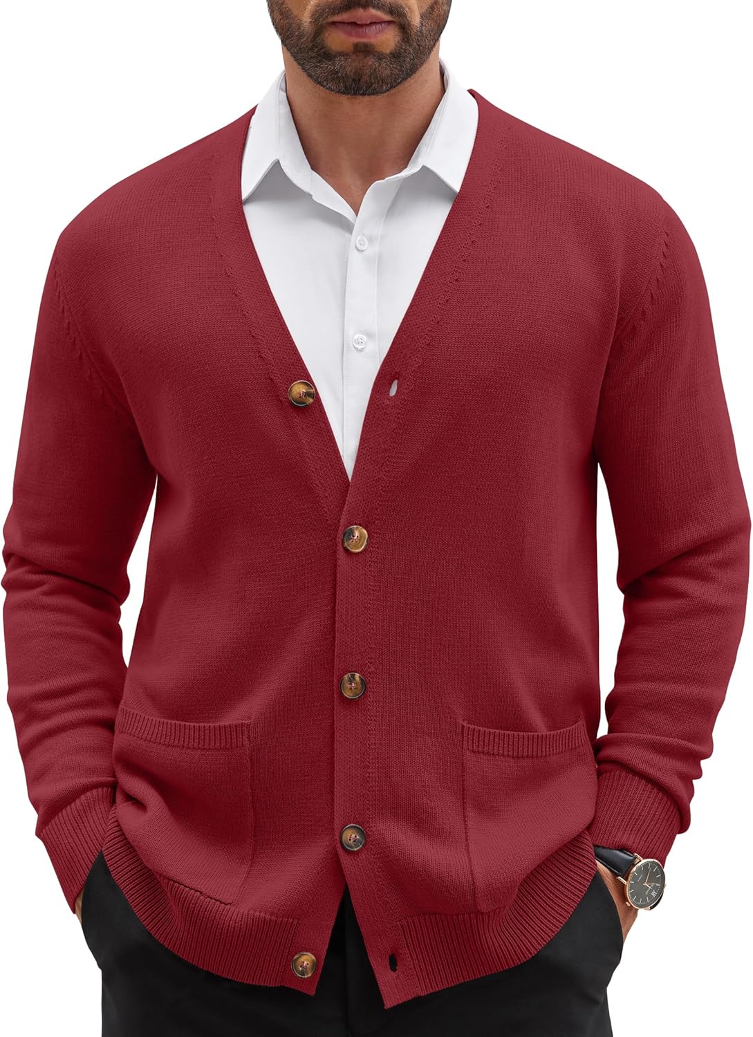 COOFANDY Men's Cardigan Sweater for Casual Style and Comfort