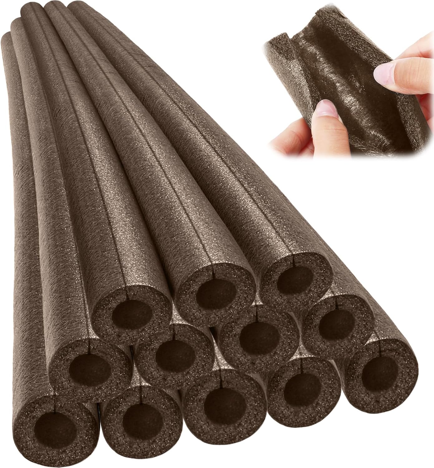 Foam Pipe Insulation for Outdoor Freeze Protection - 12 Pcs