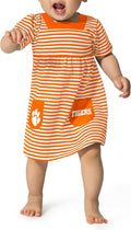 NCAA Infant Girls Striped Dress with Pockets - Soft 100% Cotton