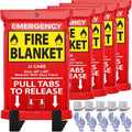 Fire Blanket 5 Pack with Hooks and Gloves - Emergency Home Safety