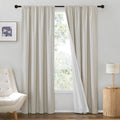 Blackout Curtains Natural Linen Blended 100% Blackout Panels - Thermal