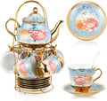 Porcelain Tea Set 20 Pc Large Version - Elegant European Flower Design