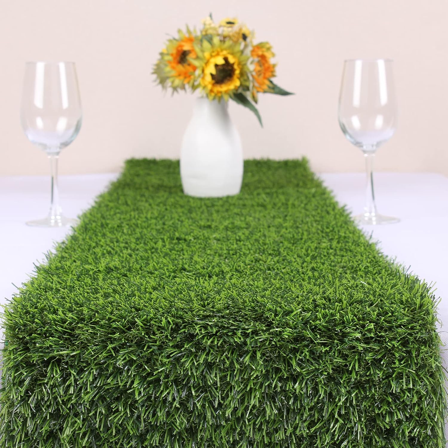 Artificial Grass Table Runner for Weddings and Parties Decor