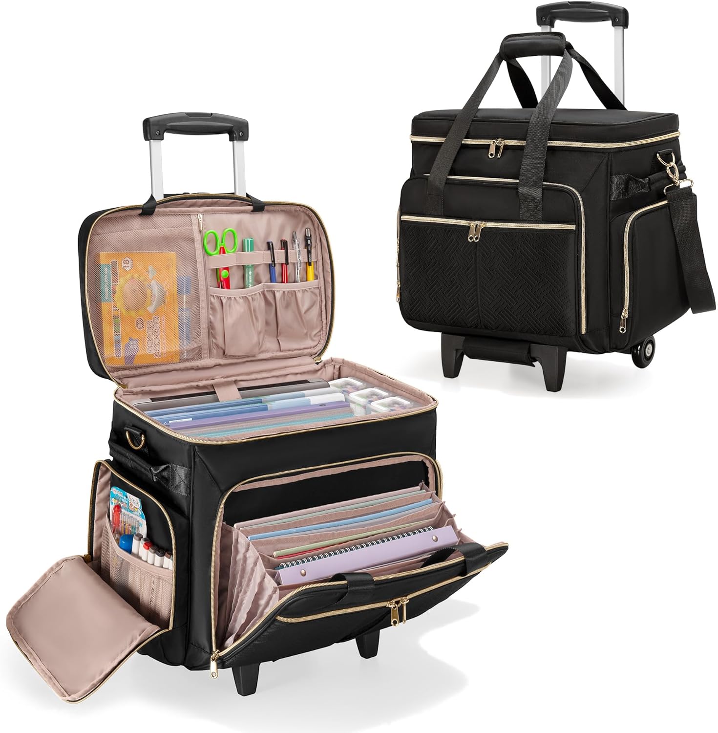 Rolling Teacher Bag with Wheels for 15.6 Laptop - Prokva