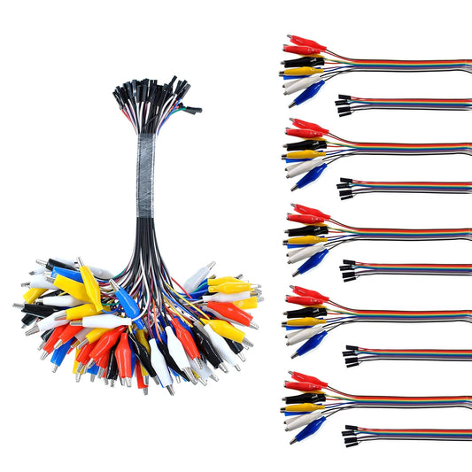 Oiyagai 10PCS 2 in 1 Alligator Clip to Dupont Wire for Testing