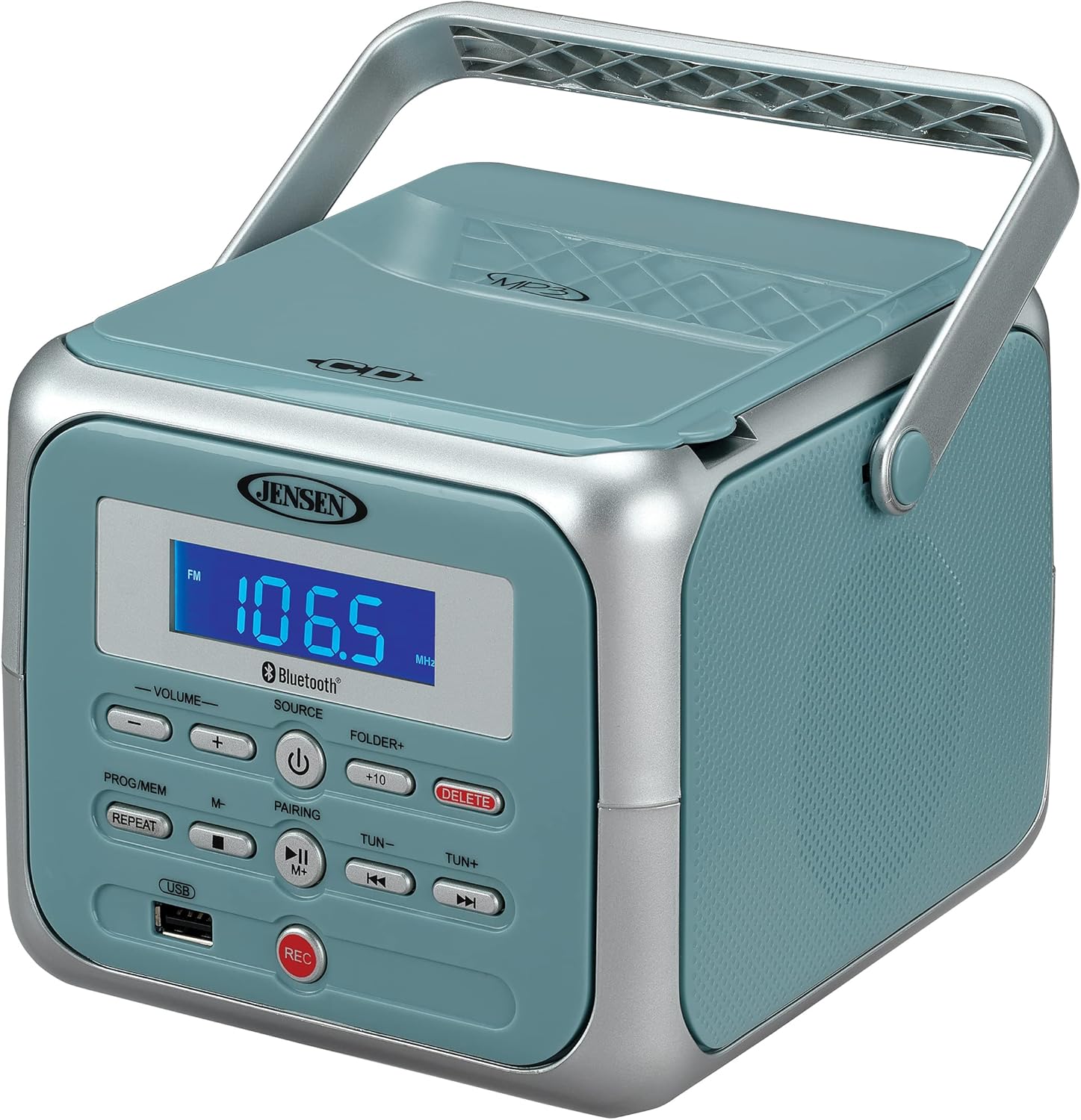 Jensen CD-660 Portable Stereo CD Player Boombox with Bluetooth