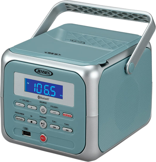 Jensen CD-660 Portable Stereo CD Player Boombox with Bluetooth