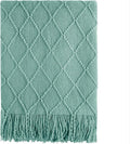 BOURINA Throw Blanket Soft Decorative Knitted Couch Cover 60x80