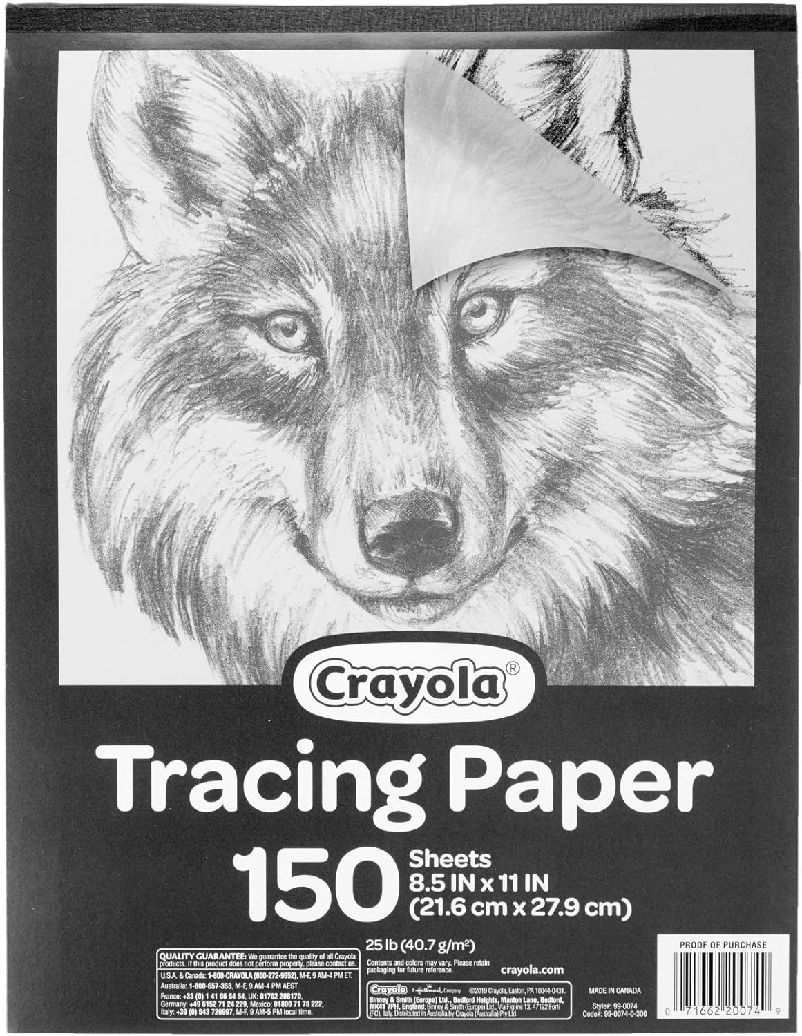 Crayola Tracing Paper 8.5x11 - 150 Sheets, Transparent Vellum for Precision Tracing