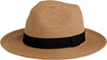 Pineapple&Star Sun Straw Fedora UPF50+ Packable Beach Hat