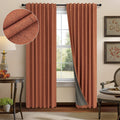 Pitalk Terracotta Blackout Curtains for Nursery and Bedroom