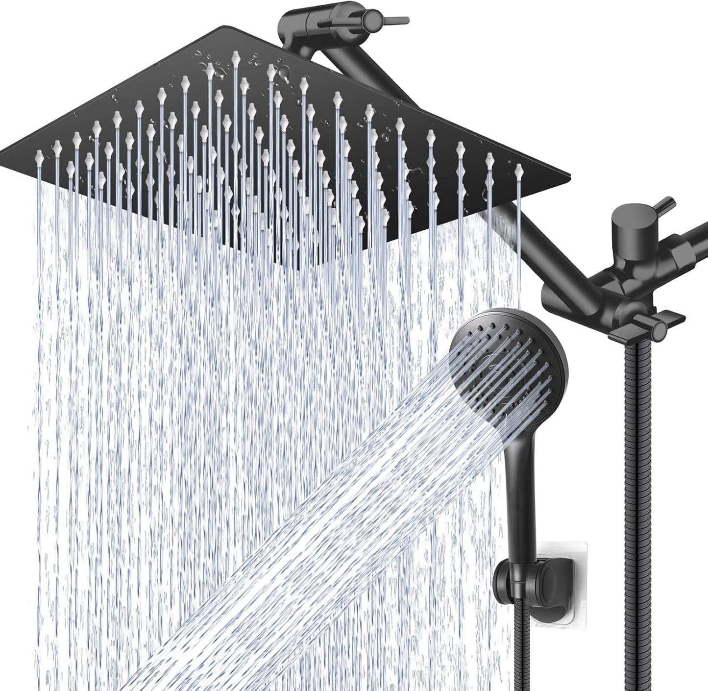 High/Low Pressure Water Rain Shower Head with Adjustable Arm