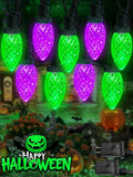 2 Pack C9 Halloween Lights Purple and Green - 66 ft String Lights
