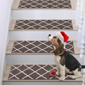 Non-Slip Stair Treads 28in x 9in Brown 10pcs - PET SAFE Home Steps