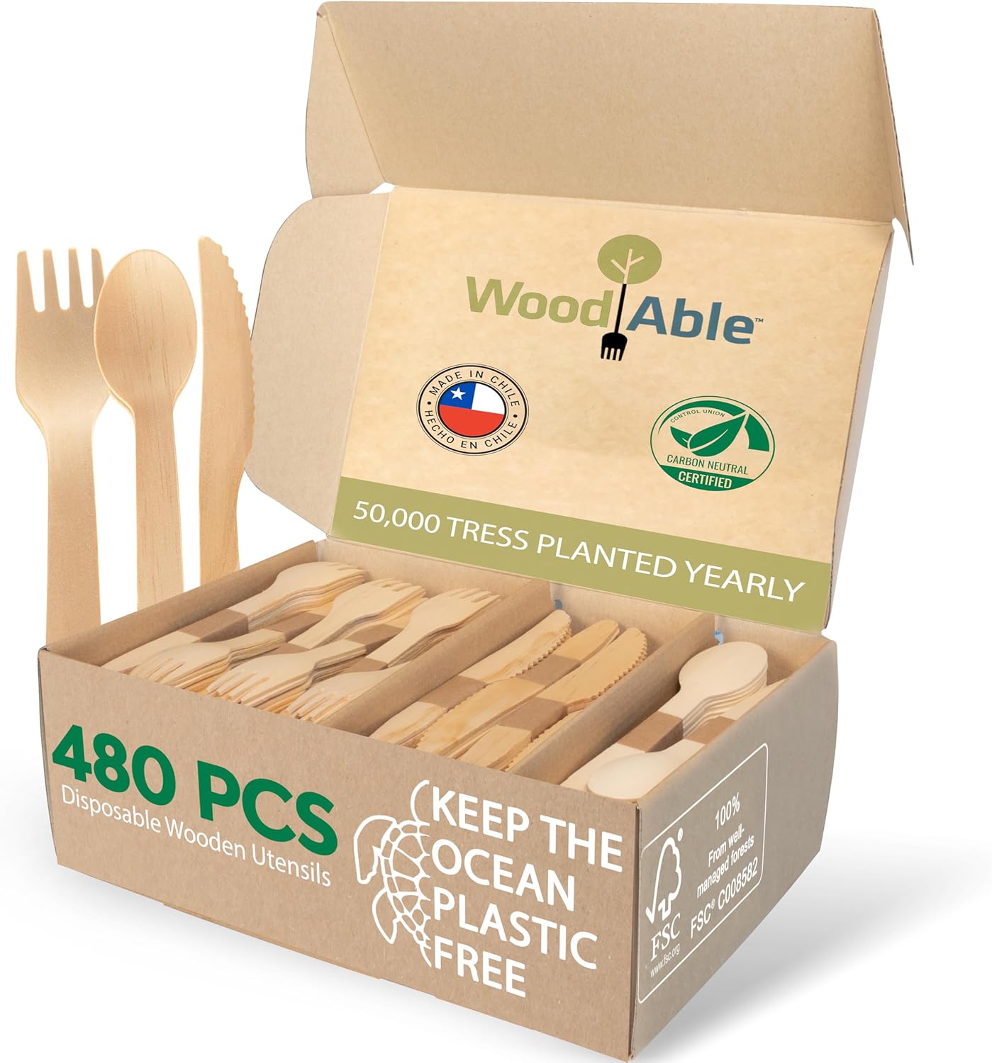Disposable Wooden Cutlery Set - Eco-Friendly Bamboo Utensils