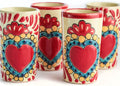 Authentic Mexican Talavera Shot Glasses Set of 4 for Tequila