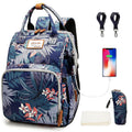 Floral Diaper Bag Backpack with USB Port and Insulated Pockets