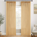 Pinch Pleated Mustard Yellow Curtains 96 in Panels - Tailored Linen