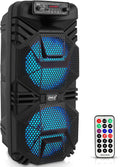 Pyle 600W Portable Bluetooth PA Speaker System - Dual 8in Subs