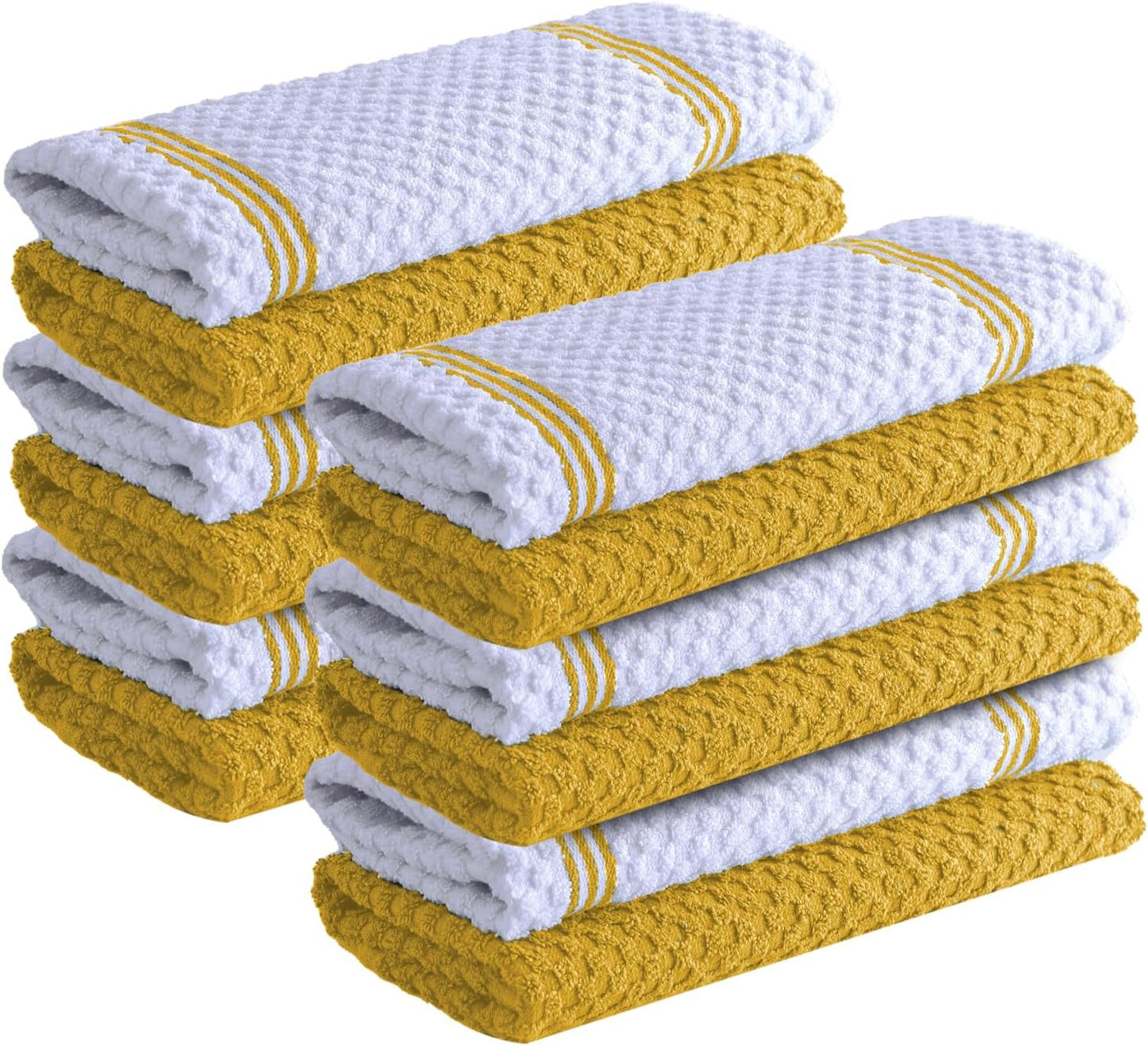 Premium Kitchen Towels Pack of 12 - 100% Cotton Radiant Yellow