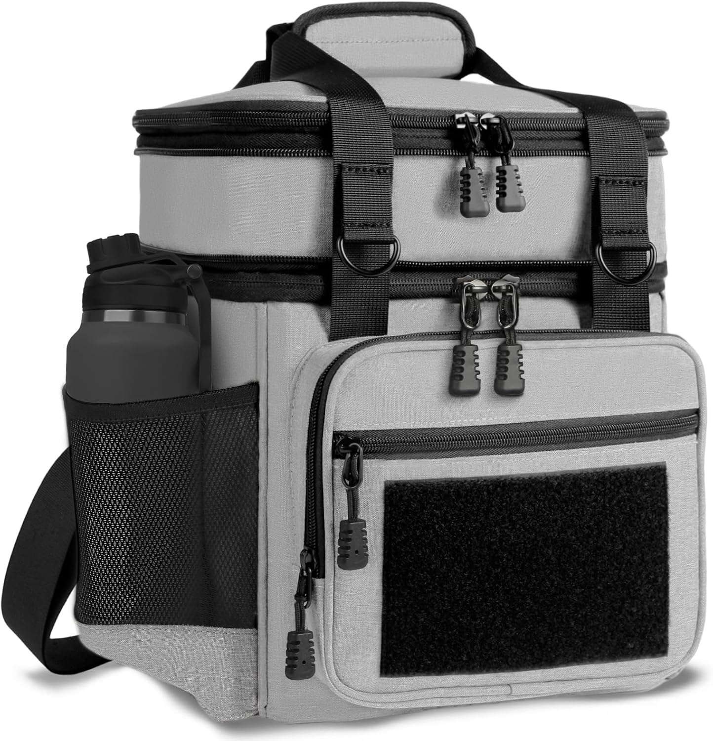 GLENKEY Double Deck Insulated Lunch Box for Work and Travel