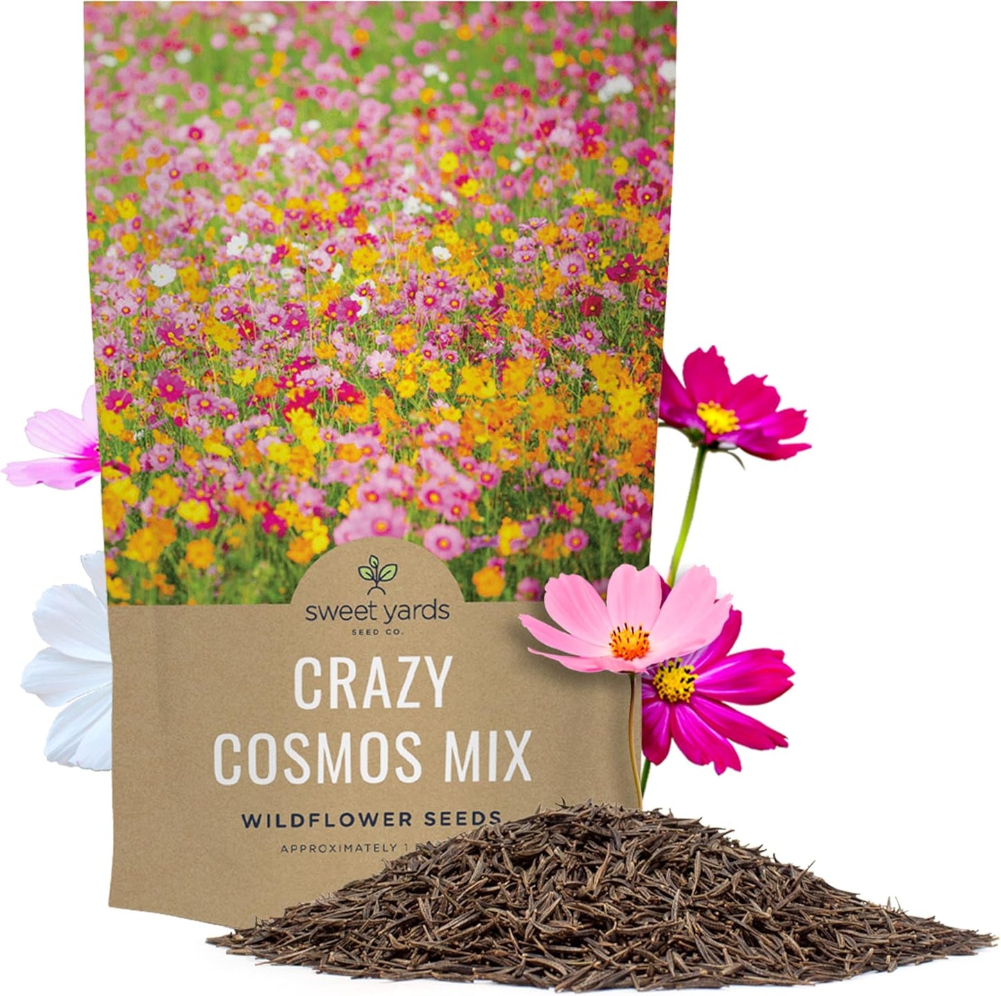Bulk Cosmos Seeds Wildflower Mixture - 1 Pound Bag with 80,000 Seeds