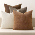 Pack of 4 Brown Chenille Throw Pillow Covers 20x20 in - Textured