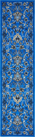 Unique Loom Sialk Hill Runner Rug - Dark Blue/Black 2ft 2 x 8ft 2