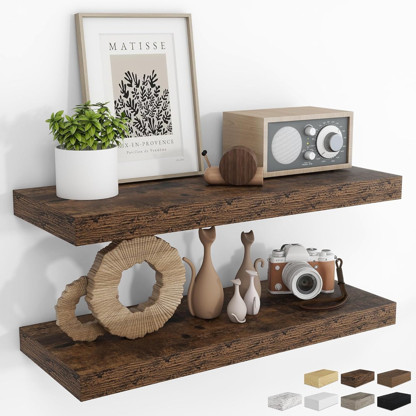 Rustic Floating Shelves for Wall - 31.5Inch Set of 2 for Home
