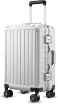 LUGGEX Aluminum Frame Carry On 20 Inch Spinner - Zipperless Hard Shell