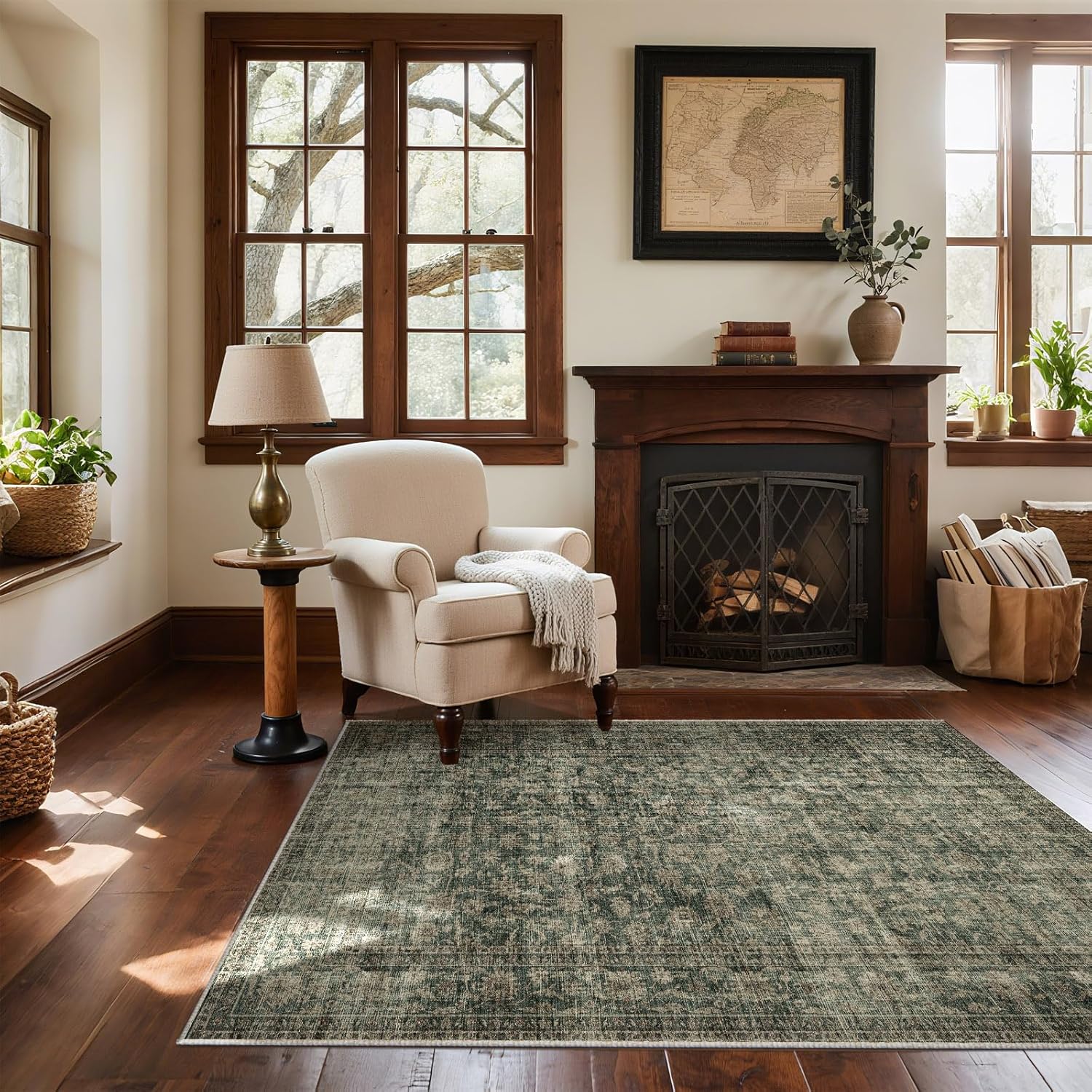 Machine Washable Throw Rugs for Entryway: Non-Slip 4x6 Rug