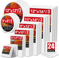 24 Pack Canvases for Painting with Multiple Sizes and Shapes