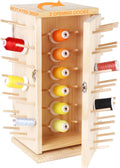Rotating 129-Spool Wooden Thread Rack - 360 Rotating Organizer