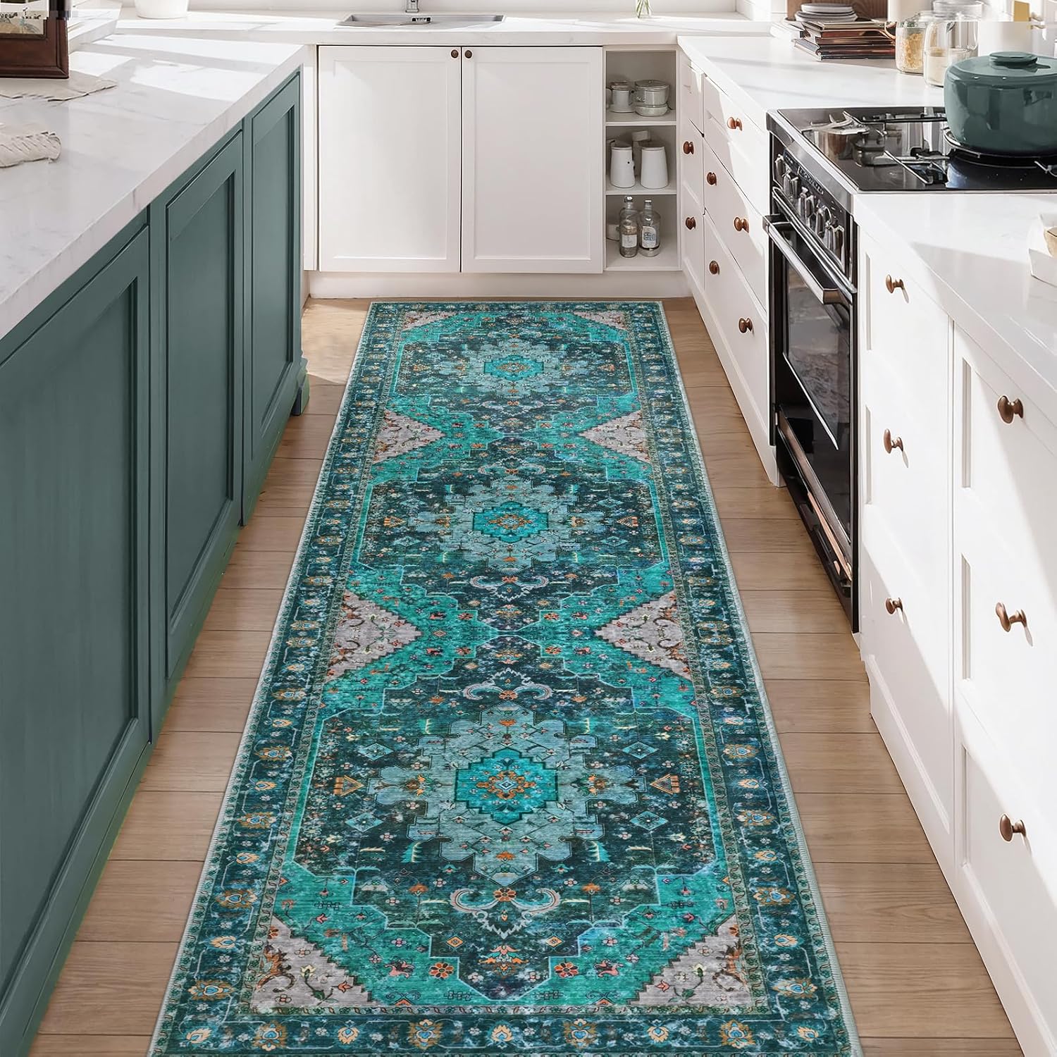 Ciicool Washable Vintage Runner Rug - Soft Non Slip Carpet