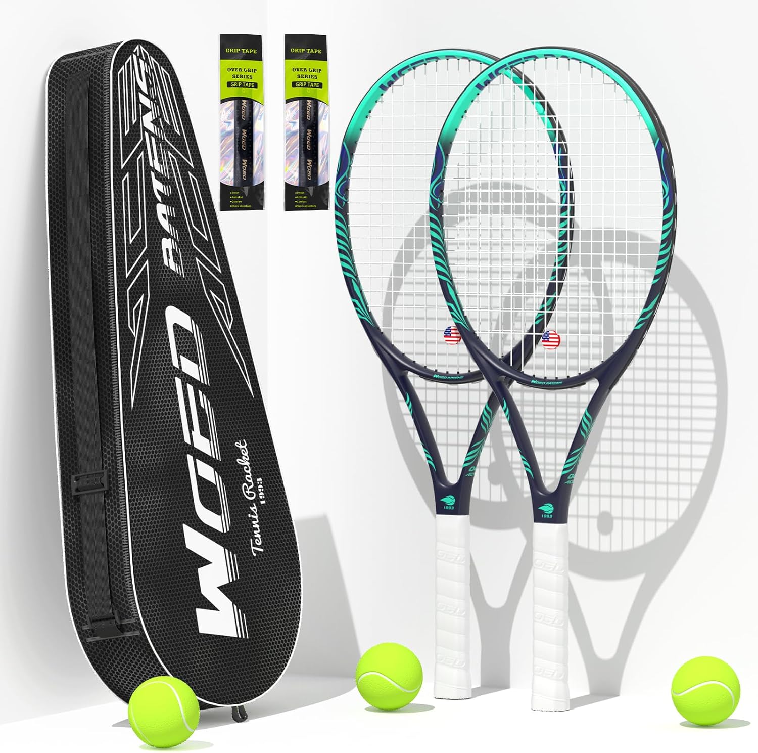 Adult 2 Player Tennis Racket for Beginners and Pros - 27in