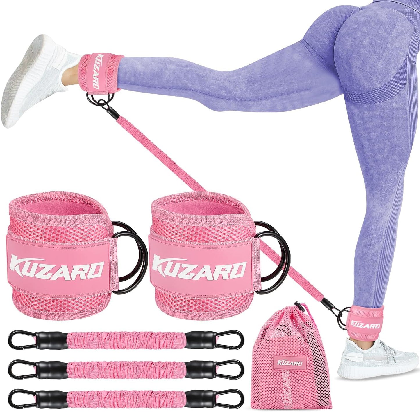 KUZARO Ankle Resistance Bands - Tone & Strengthen at Home!