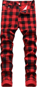 Baylvn Men's Casual Printed Slim Fit Jeans - Slim, Stylish Denim