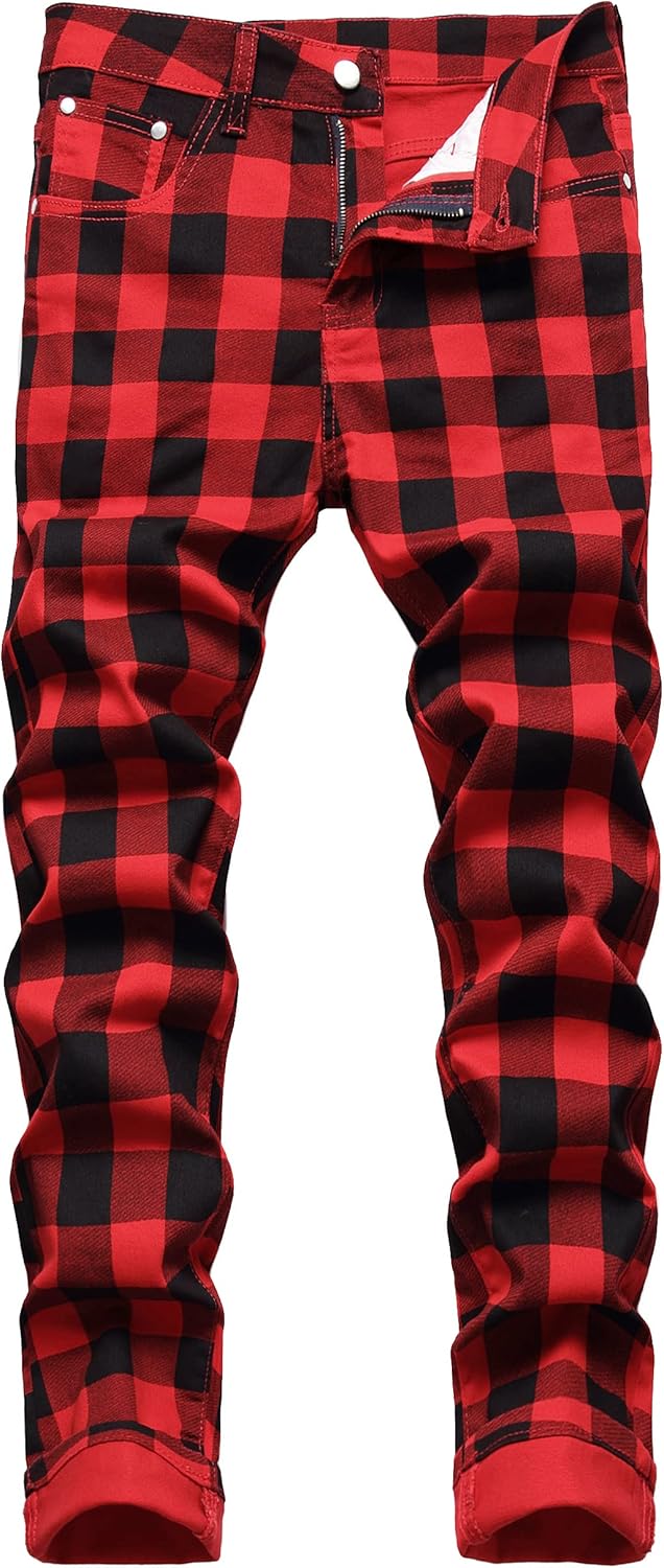 Baylvn Men's Casual Printed Slim Fit Jeans for Stylish Looks