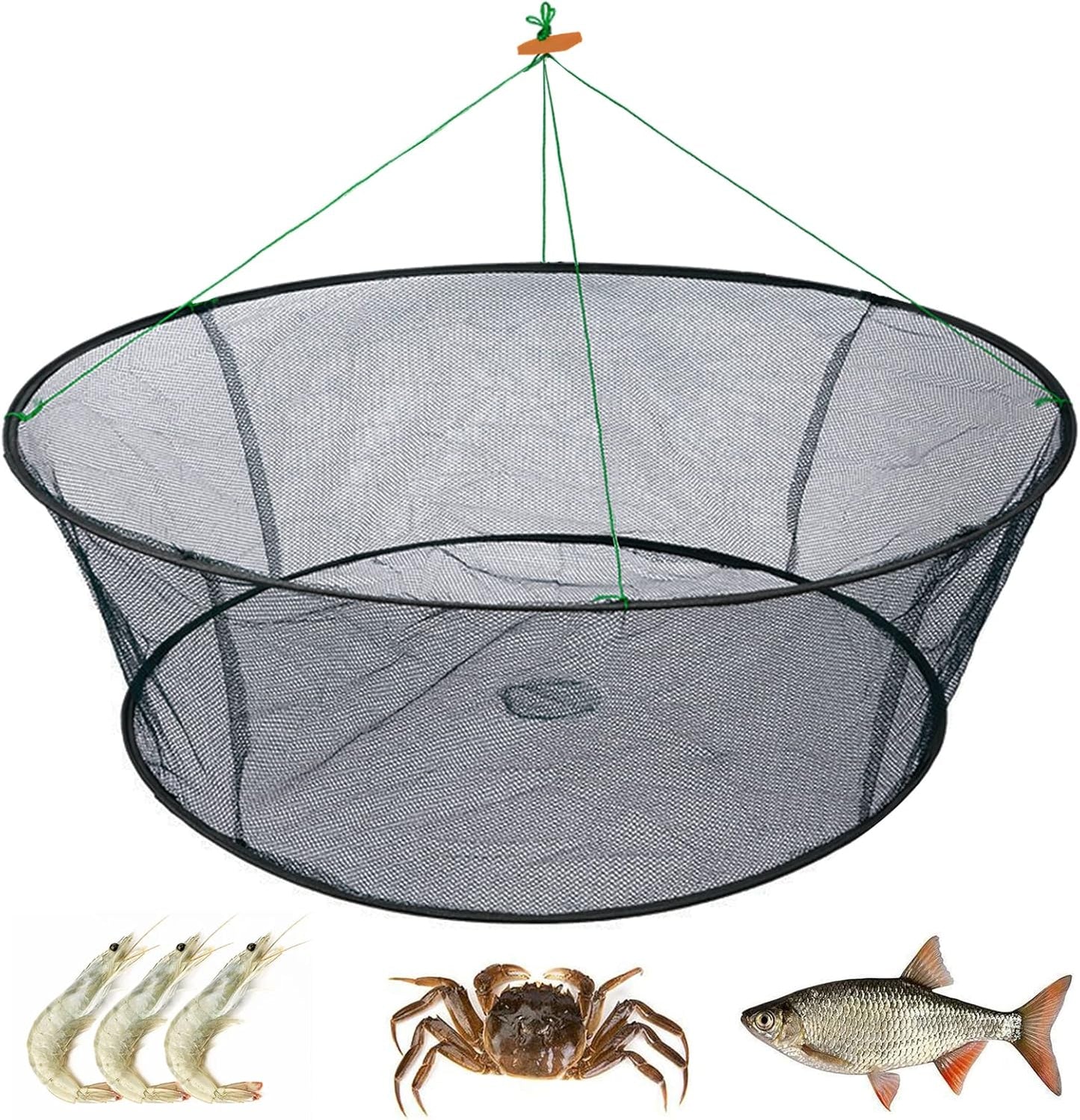 "Foldable Crab Net with Fishing Rope - Catch More!"