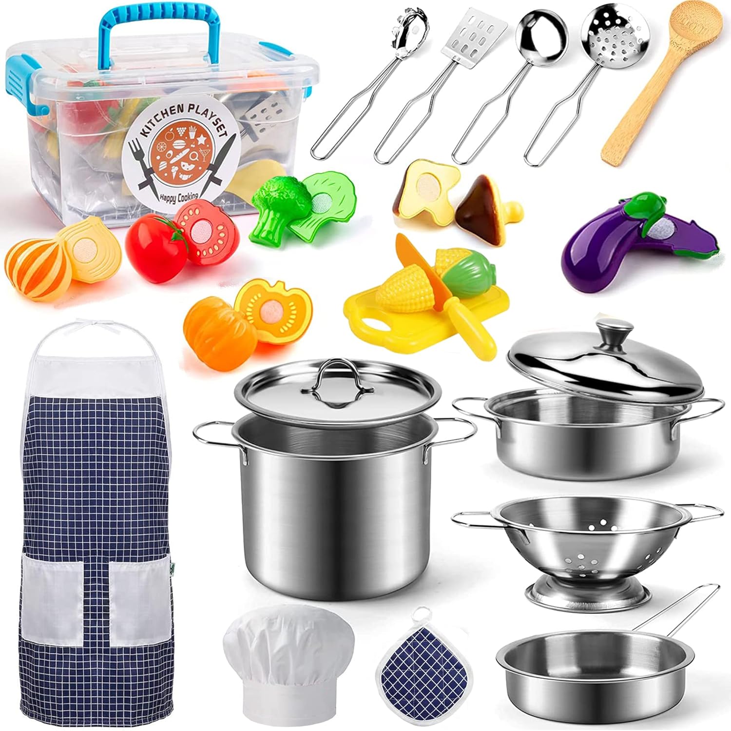 Healthy Pretend Play Kitchen Set - Interactive Cooking Fun!