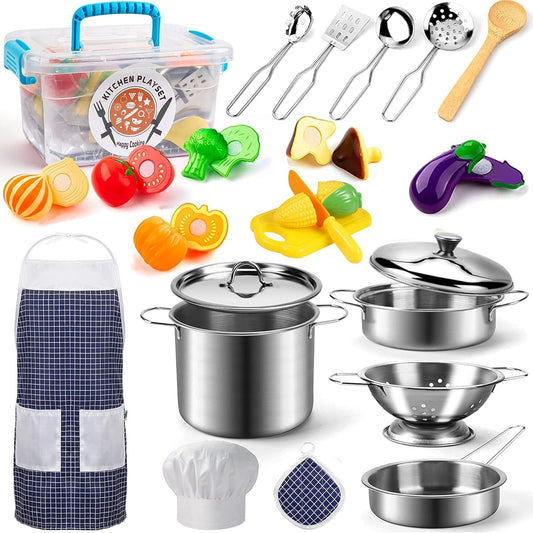 Healthy Pretend Play Kitchen Set - Interactive Cooking Fun!
