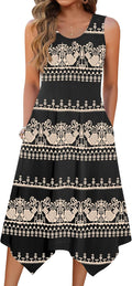 Zeagoo Womens Casual Summer Tank Dress with Pockets and Flare